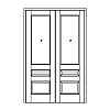 Single Lite over 2-panel double doors
Panel- Raised
Glazing- IG